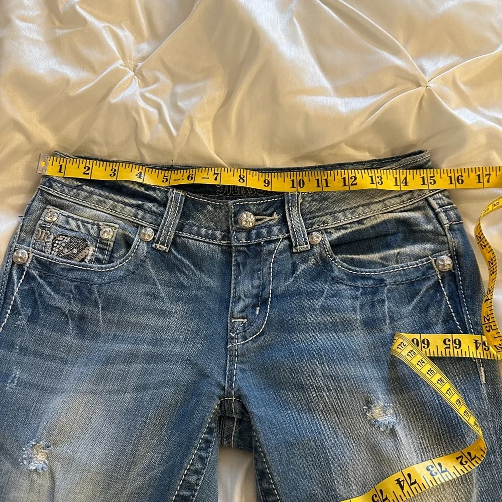 Miss Me Stylish Blue Distressed Women's Jeans - Picture 9 of 13